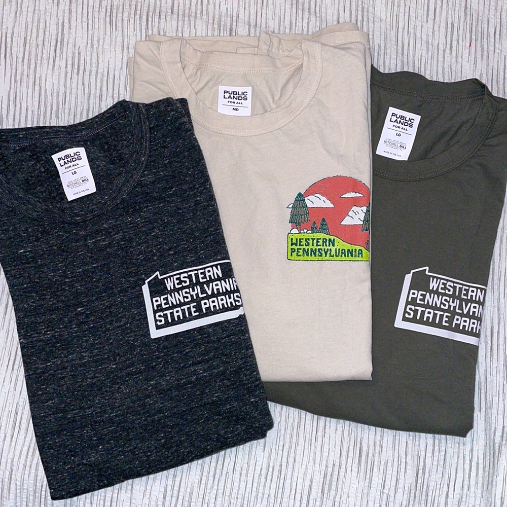 Bundle of 3 Graphic T-shirts Western Pennsylvania State Parks